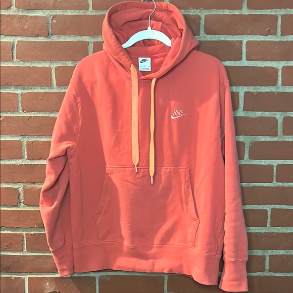 Nike Sportswear Classic Fleece Pull Over Hoodie ‘Lobster Red’ DA0023-605 Sz-Med. - Picture 1 of 5
